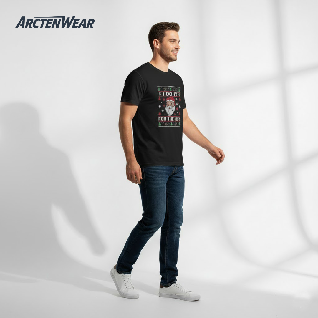 ArctenWear I Do It For The Ho’s | Rude Offensive Christmas Santa T-Shirt