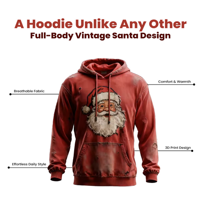 ArctenWear Men's Vintage Santa Claus Hoodie