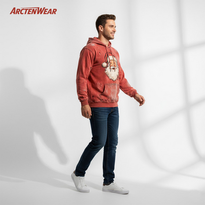 ArctenWear Men's Vintage Santa Claus Hoodie