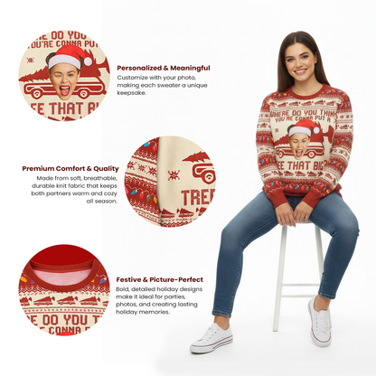 ArctenWear Personalized Couple Christmas Ugly Sweater