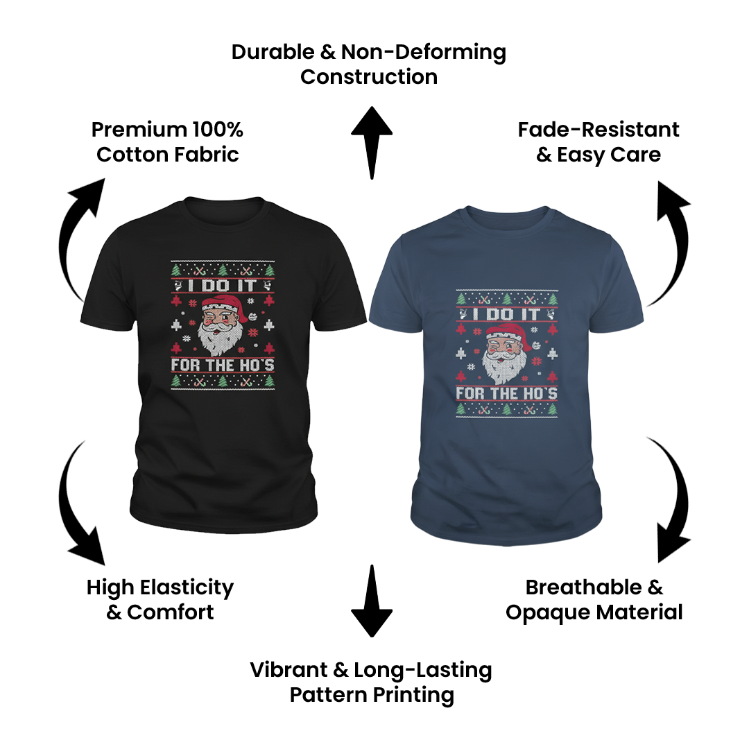 ArctenWear I Do It For The Ho’s | Rude Offensive Christmas Santa T-Shirt Highlights